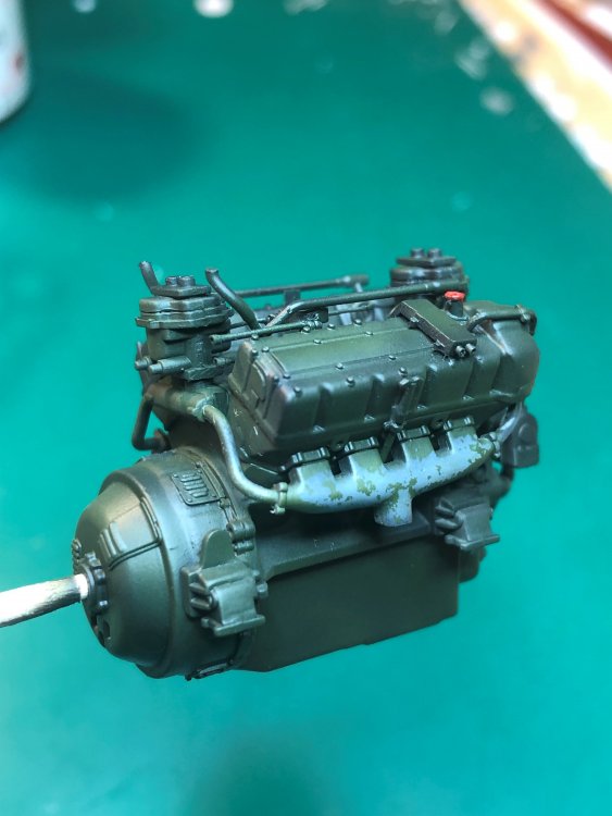 Engine painted with Tamiya Olive green.jpg